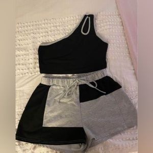 One Shoulder Top and Short Set